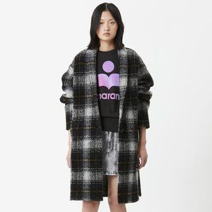 Isabel Marant Étoile Gabriel Plaid Wool Blanket Coat